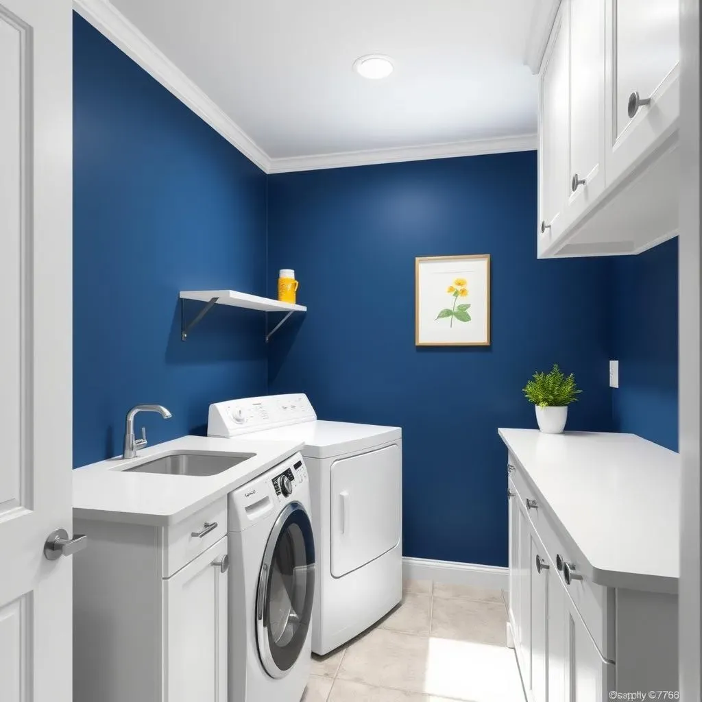 Adding Personality with Bold Small Laundry Room Paint Color Ideas