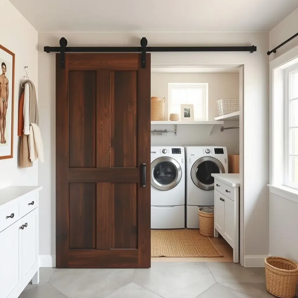 Amazing Barn Doors in Laundry Room