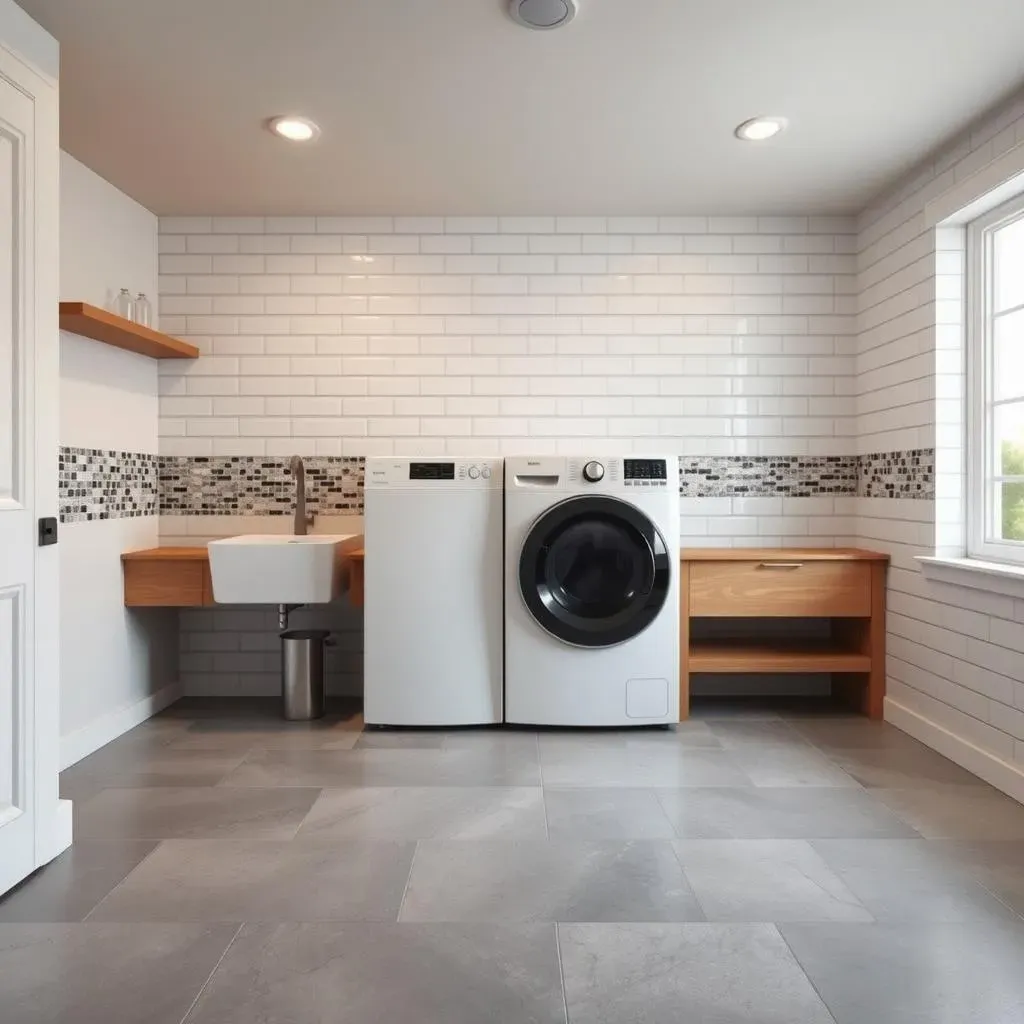 Amazing Basement Laundry Room Tile Ideas