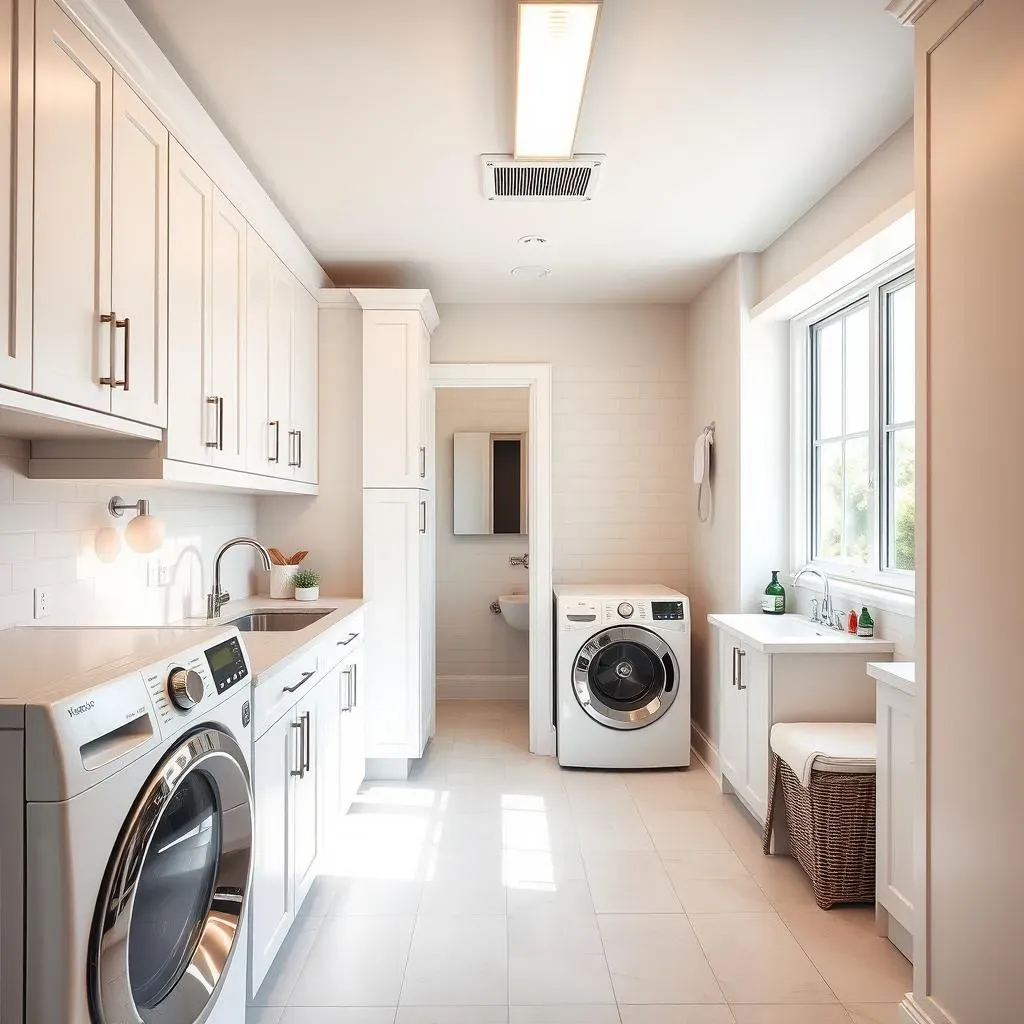 Ultimate Basement Laundry Room with Bathroom