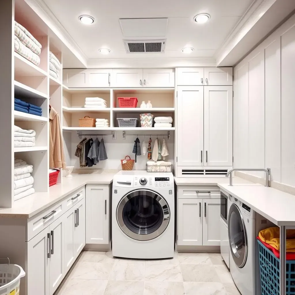 Amazing Basement Laundry Storage Ideas