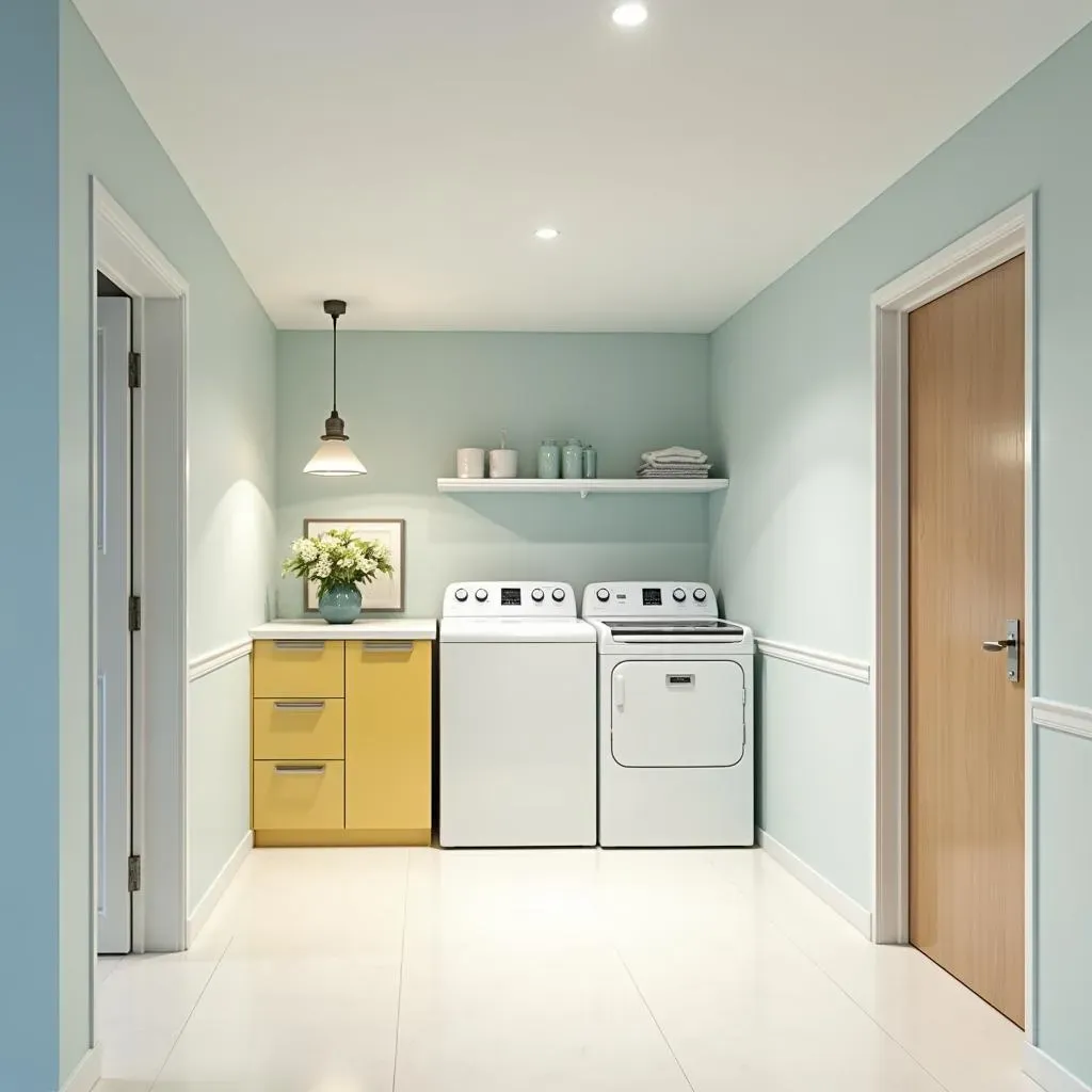 Brightening Up Your Basement Laundry Area Ideas
