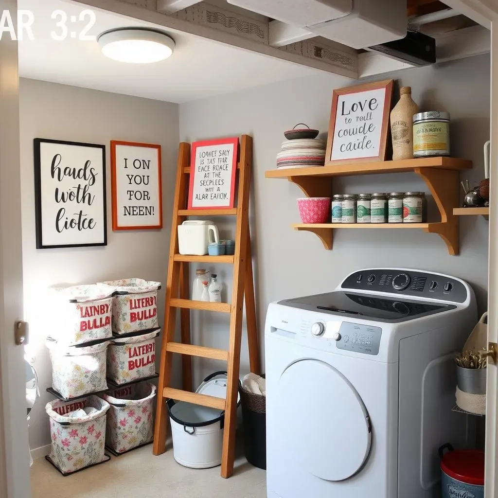 BudgetFriendly DIY Decor to Make Your Unfinished Basement Laundry Room Wow