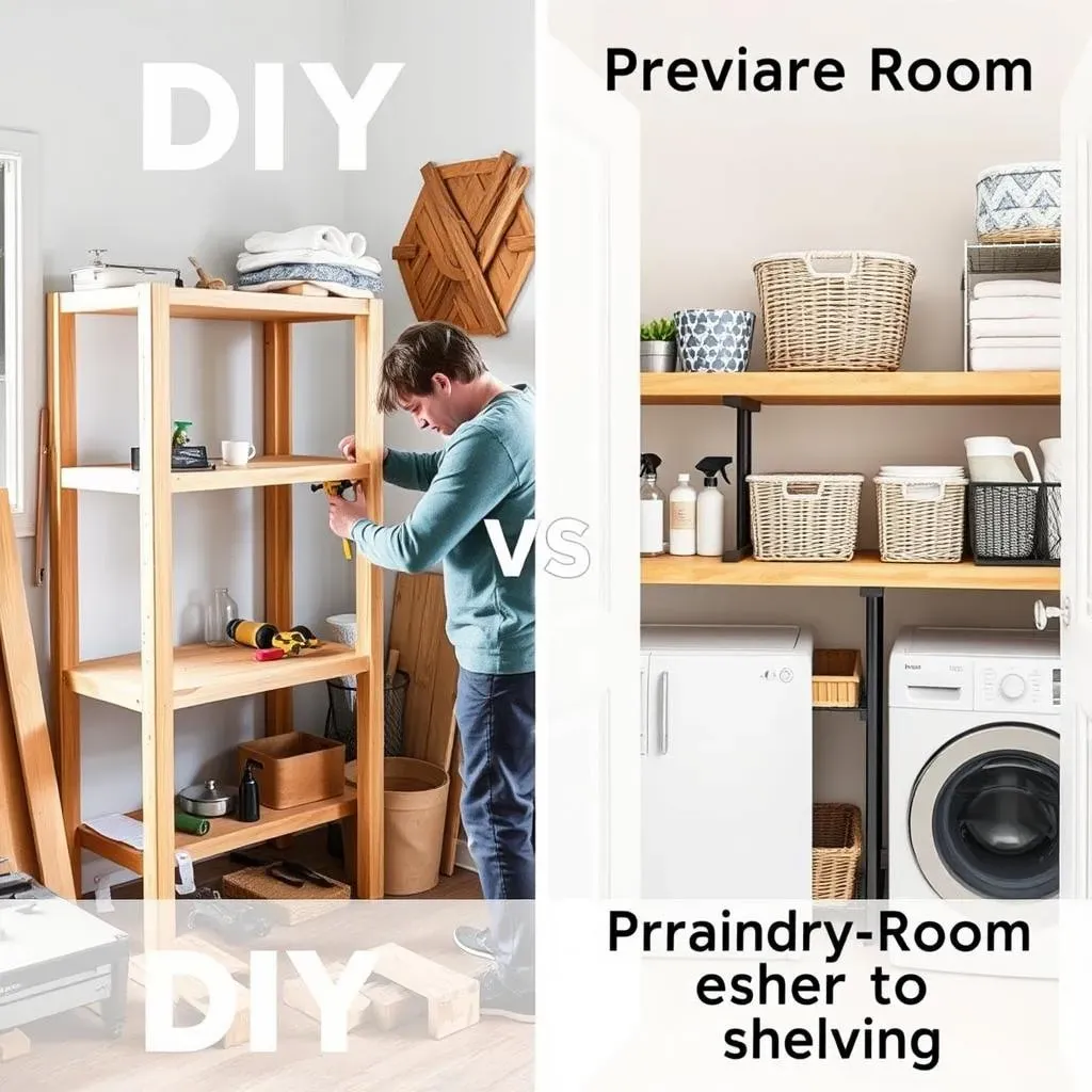 Building or Buying:  DIY vs. Premade Laundry Room Wood Shelving