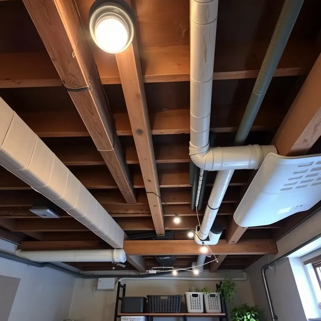 Top Ceiling Unfinished Basement Laundry Room Ideas