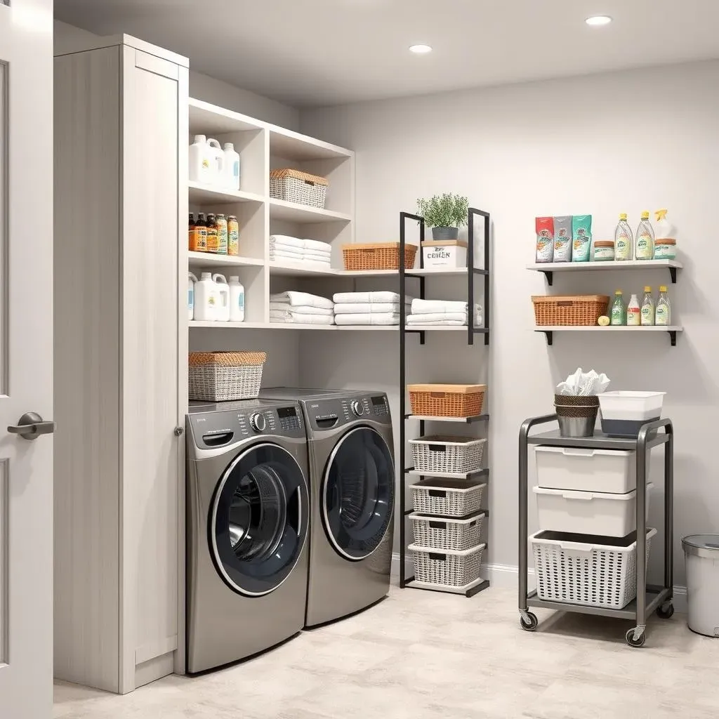 Clever Basement Laundry Room Storage Ideas