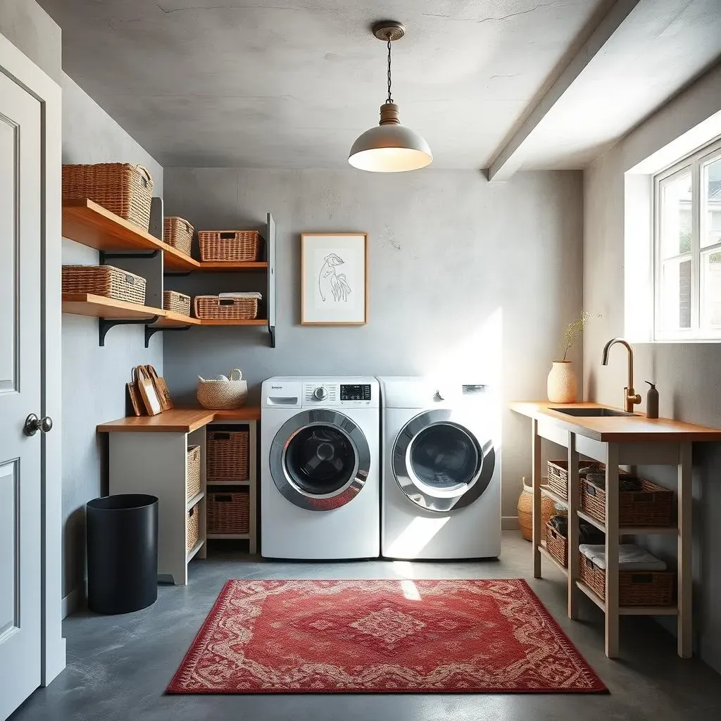 Amazing Concrete Basement Laundry Room Ideas