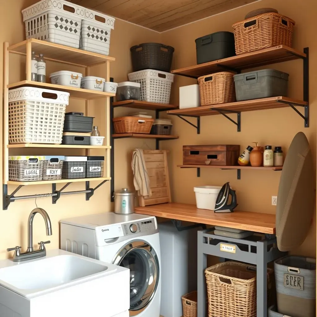 Creative Farmhouse Laundry Room Storage Ideas for Small Spaces