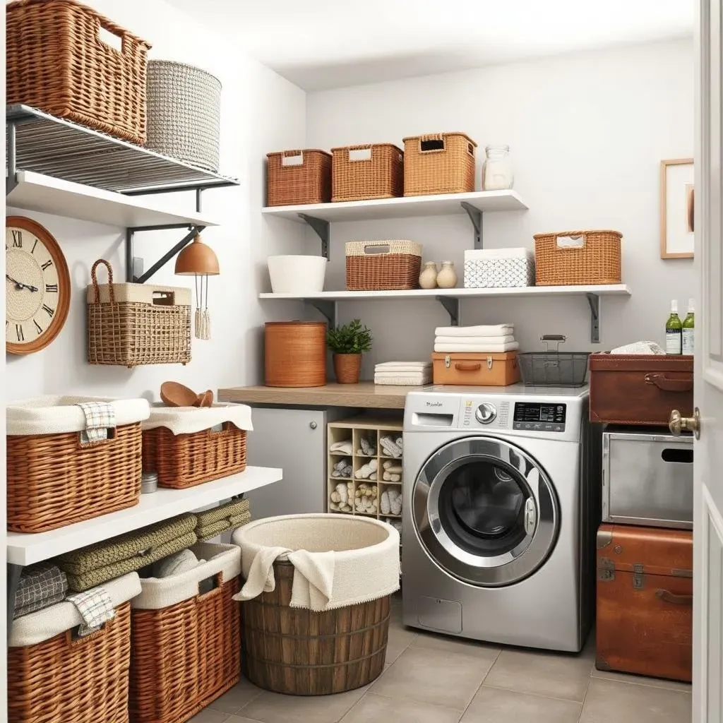 Creative Small Laundry Room Basket Storage Solutions