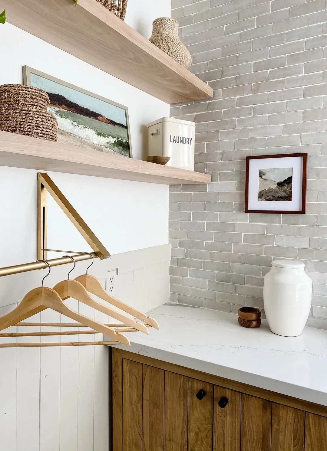 Different Styles and Types of Floating Shelves Ideas for Laundry Room