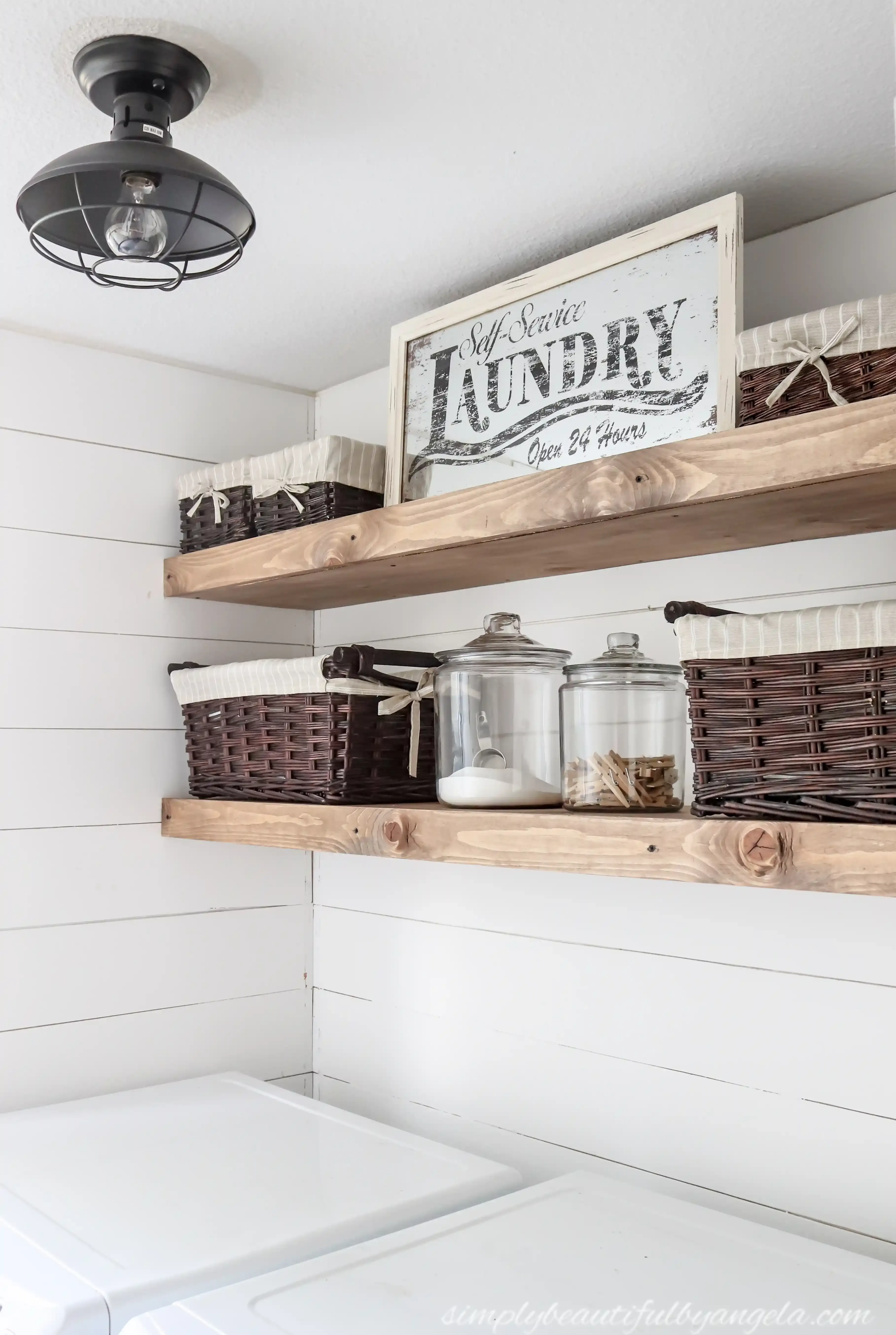 Practical diy laundry room shelving ideas for storage