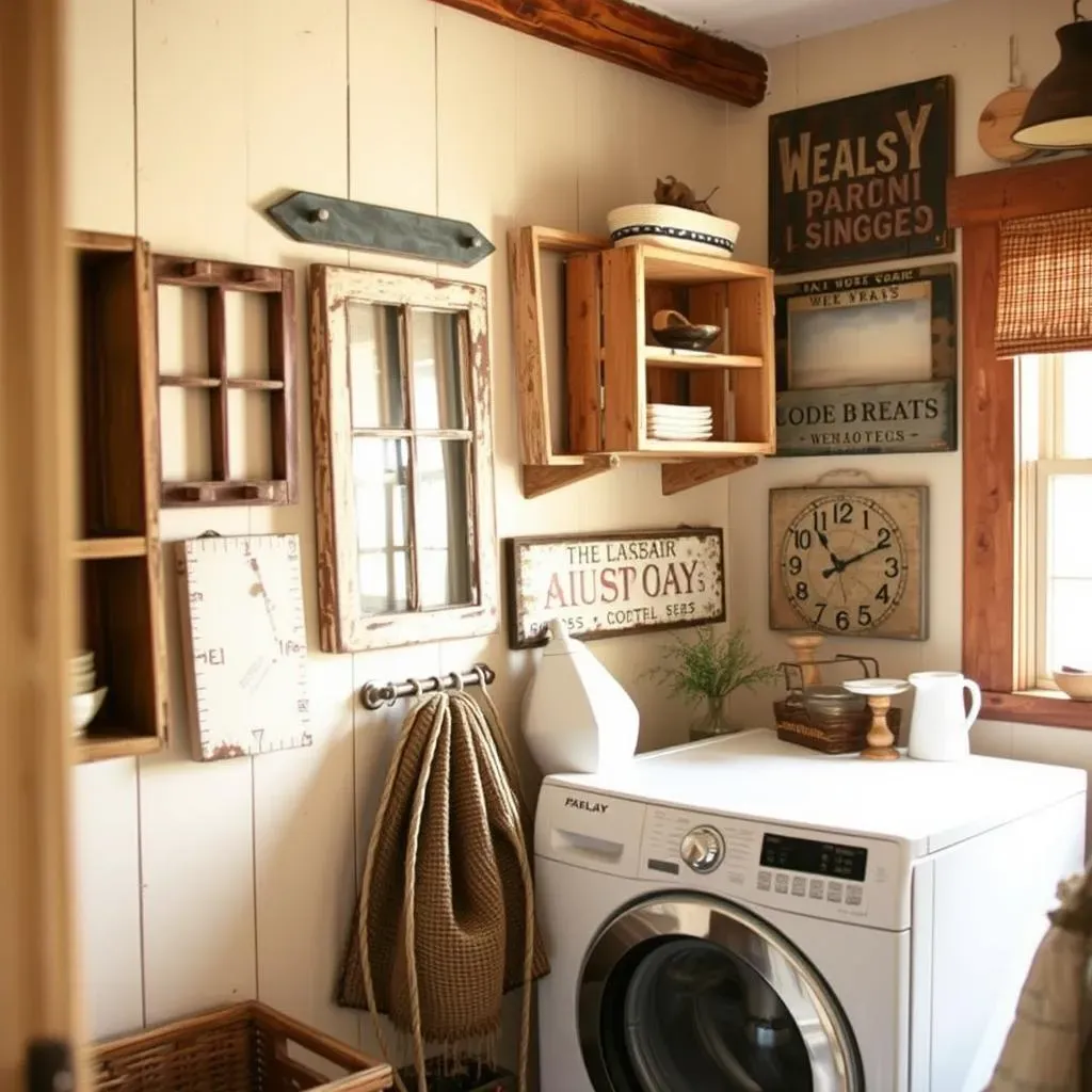 DIY Rustic Laundry Room Wall Decor Projects