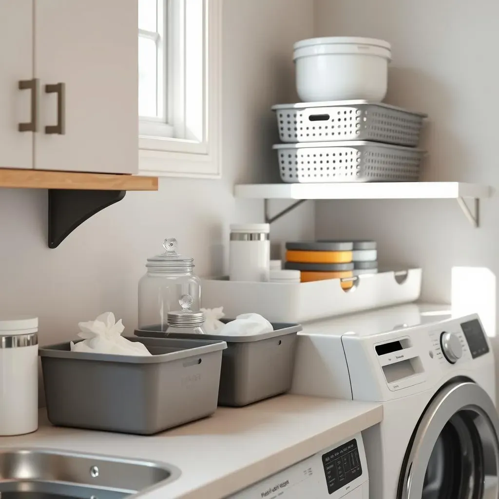 DIY Small Laundry Room Organization Ideas: Bins, Jars, and Trays for a Tidy Space