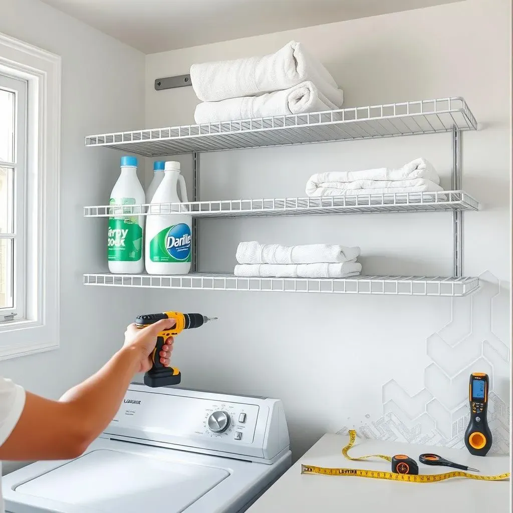 DIY Wire Shelving Installation in Laundry Room: StepbyStep