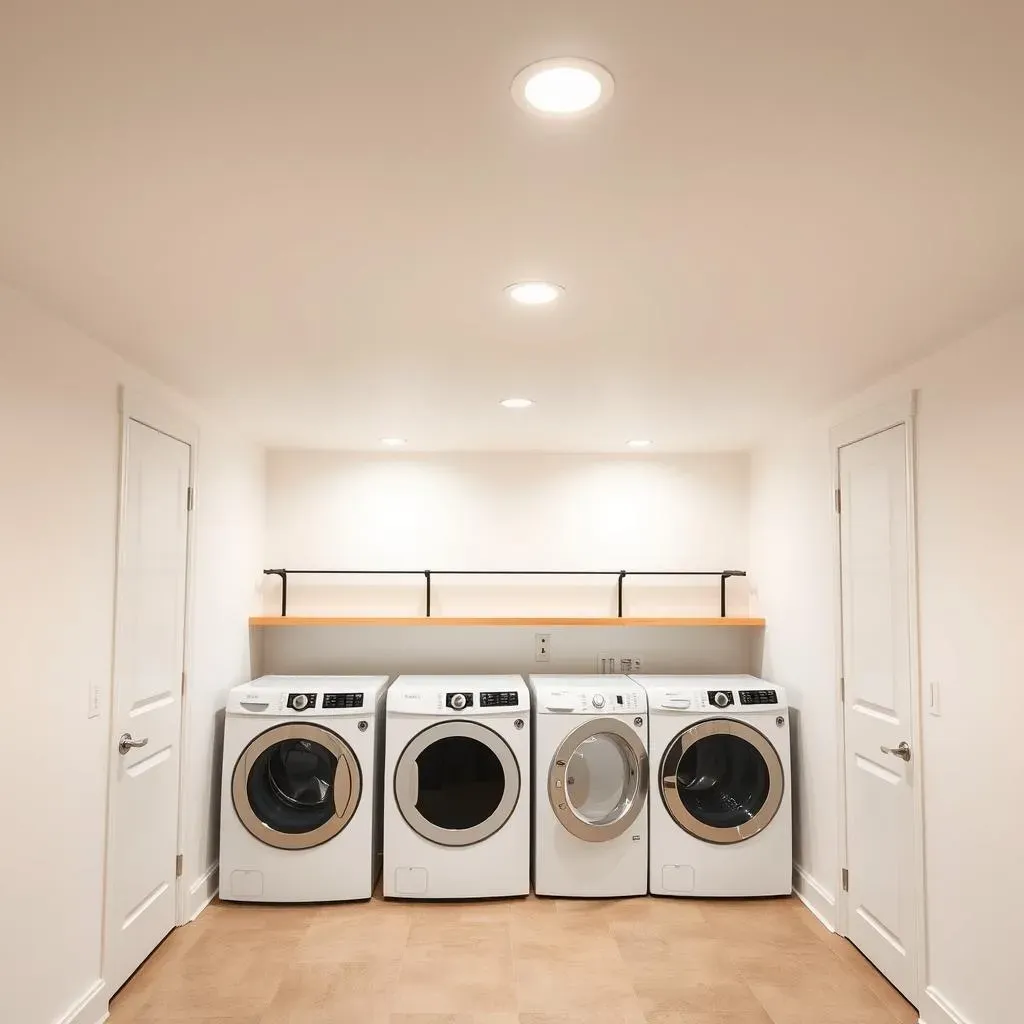 Drywall Ceilings for Basement Laundry Rooms: Finished & Bright