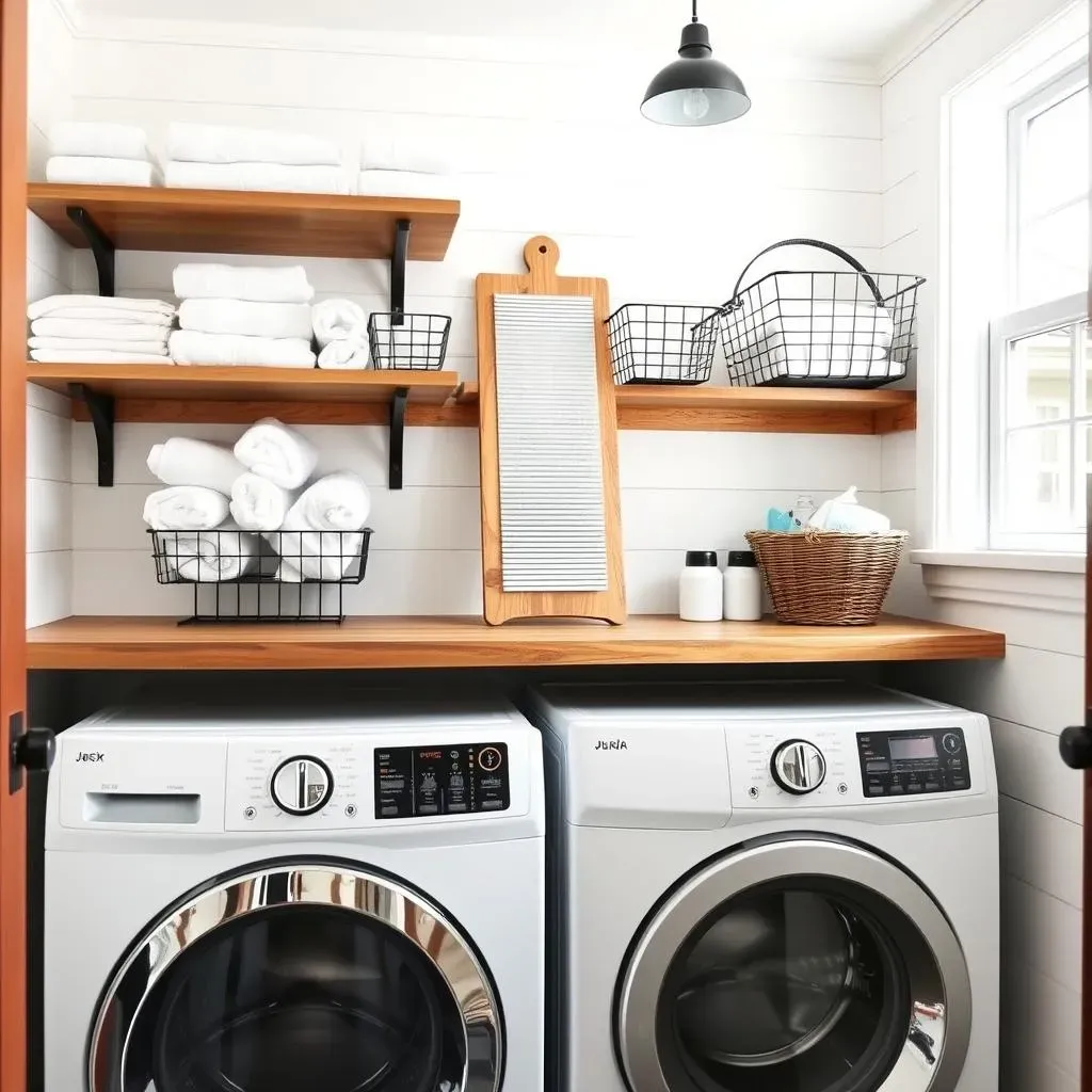 Genius Farmhouse Laundry Room Storage Ideas
