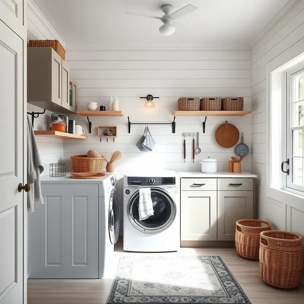 Finishing Touches: Decor and Storage with Wall Paneling Ideas for Laundry Room