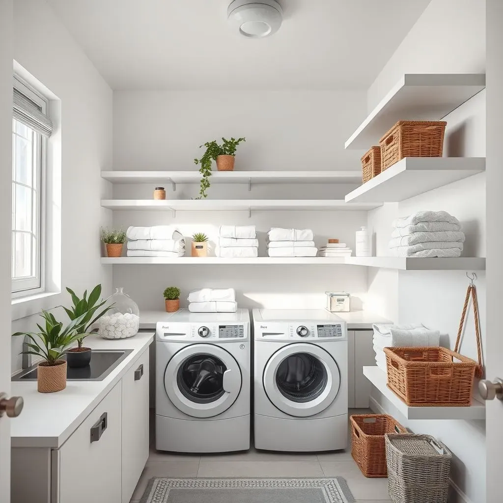 Amazing Floating Shelves in Laundry Room