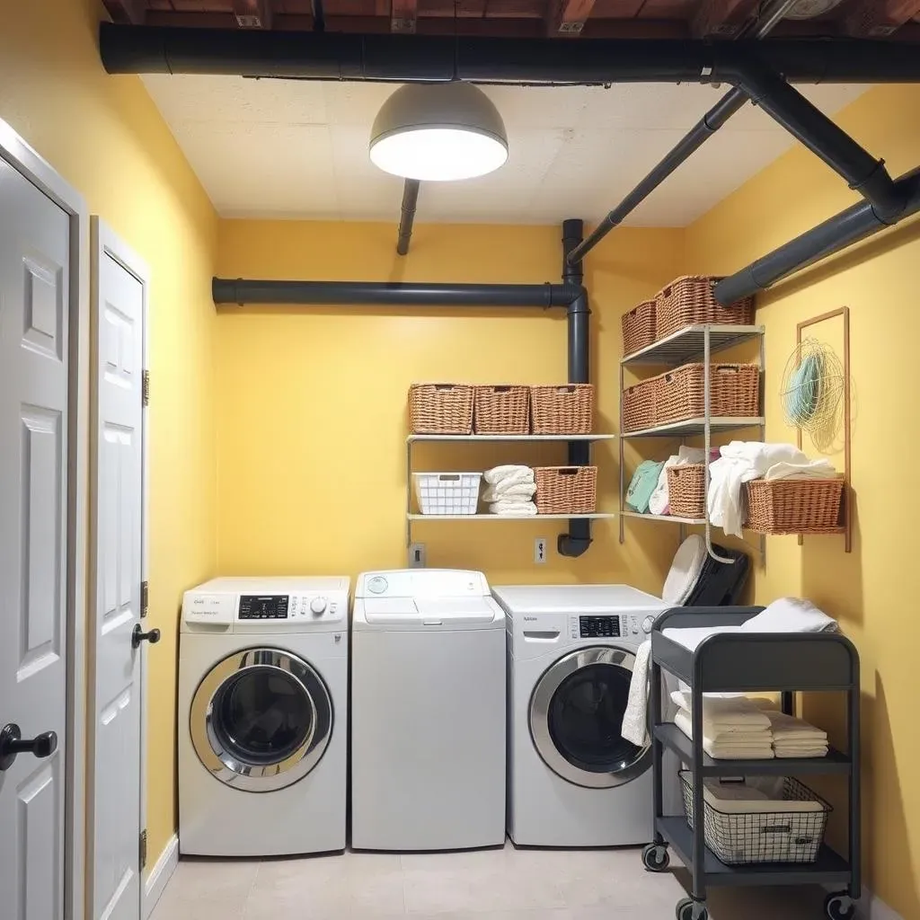 Genius Ideas for an Unfinished Basement Laundry Room Makeover