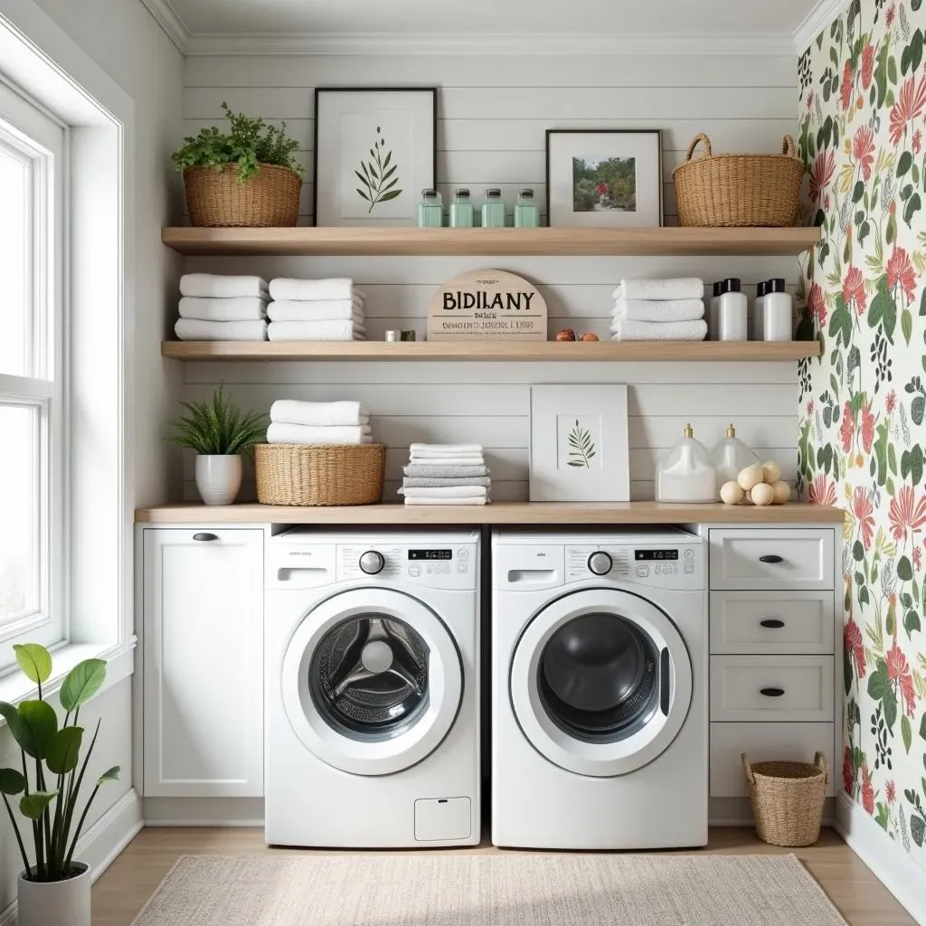Easy, creative, and practical ideas for laundry room walls