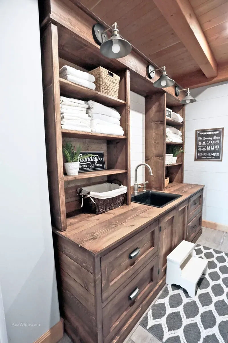 Integrating Rustic Laundry Room Cabinets into Your Design