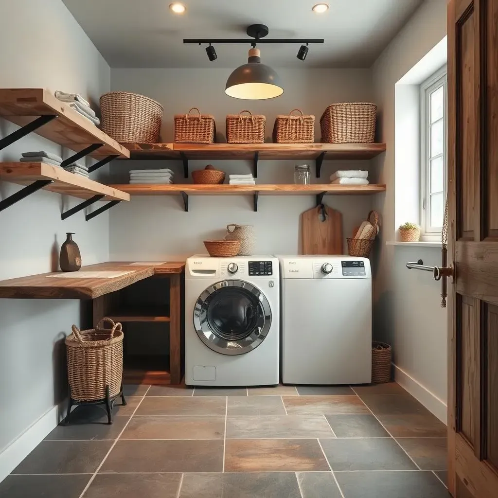 Key Elements of a Rustic Laundry Room with Modern Accents