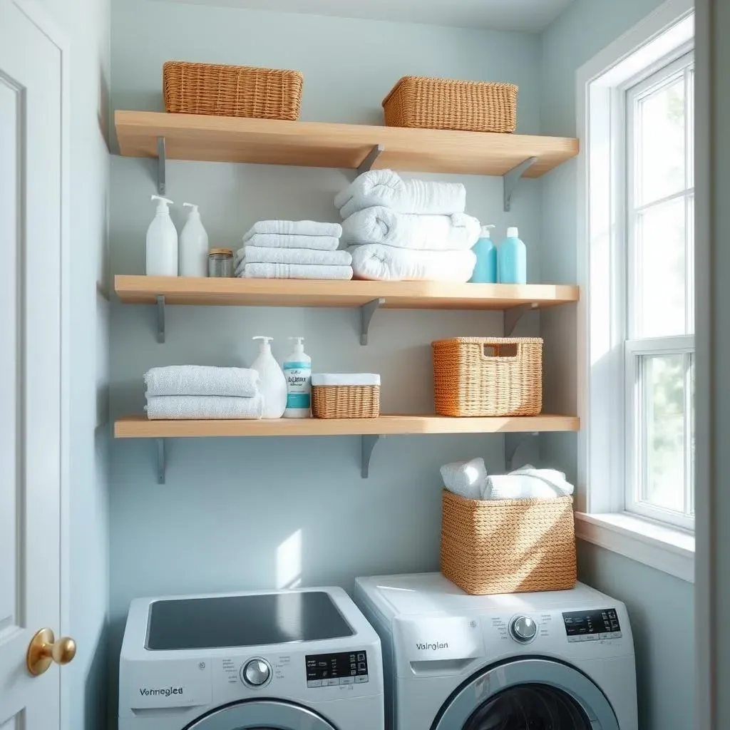 Clever Laundry Room Corner Shelving Ideas