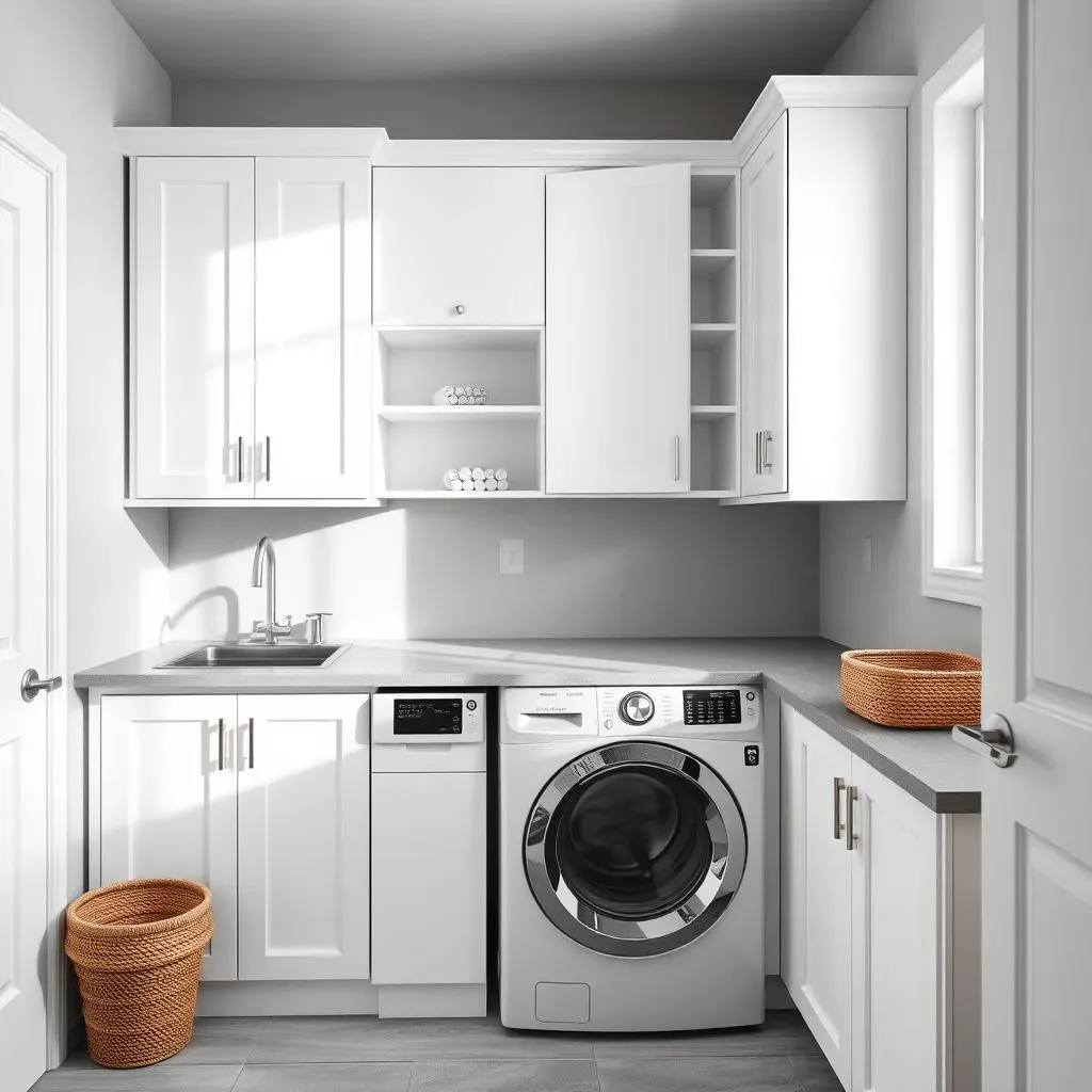 Amazing Laundry Room Open Cabinets