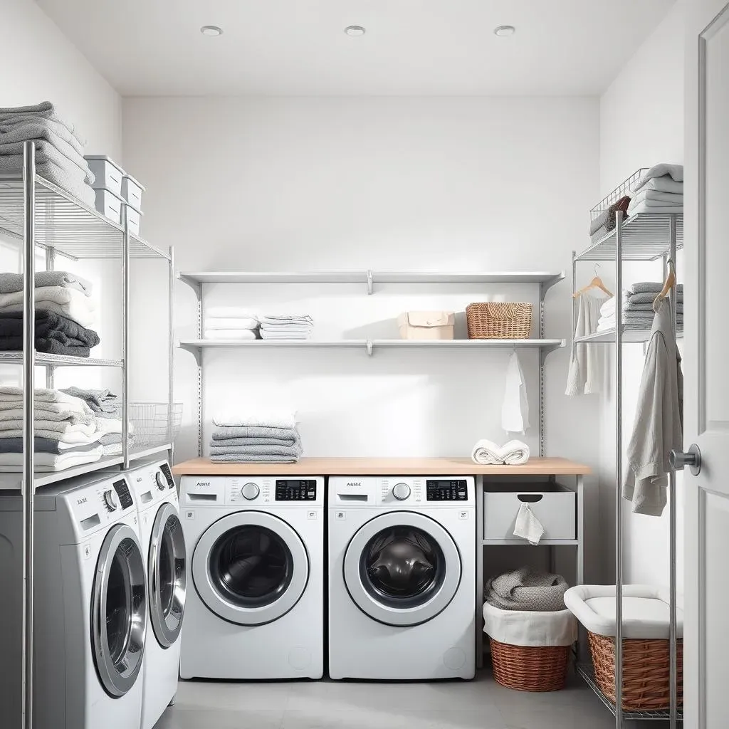 Ultimate Laundry Room Shelving with Hanging Rod