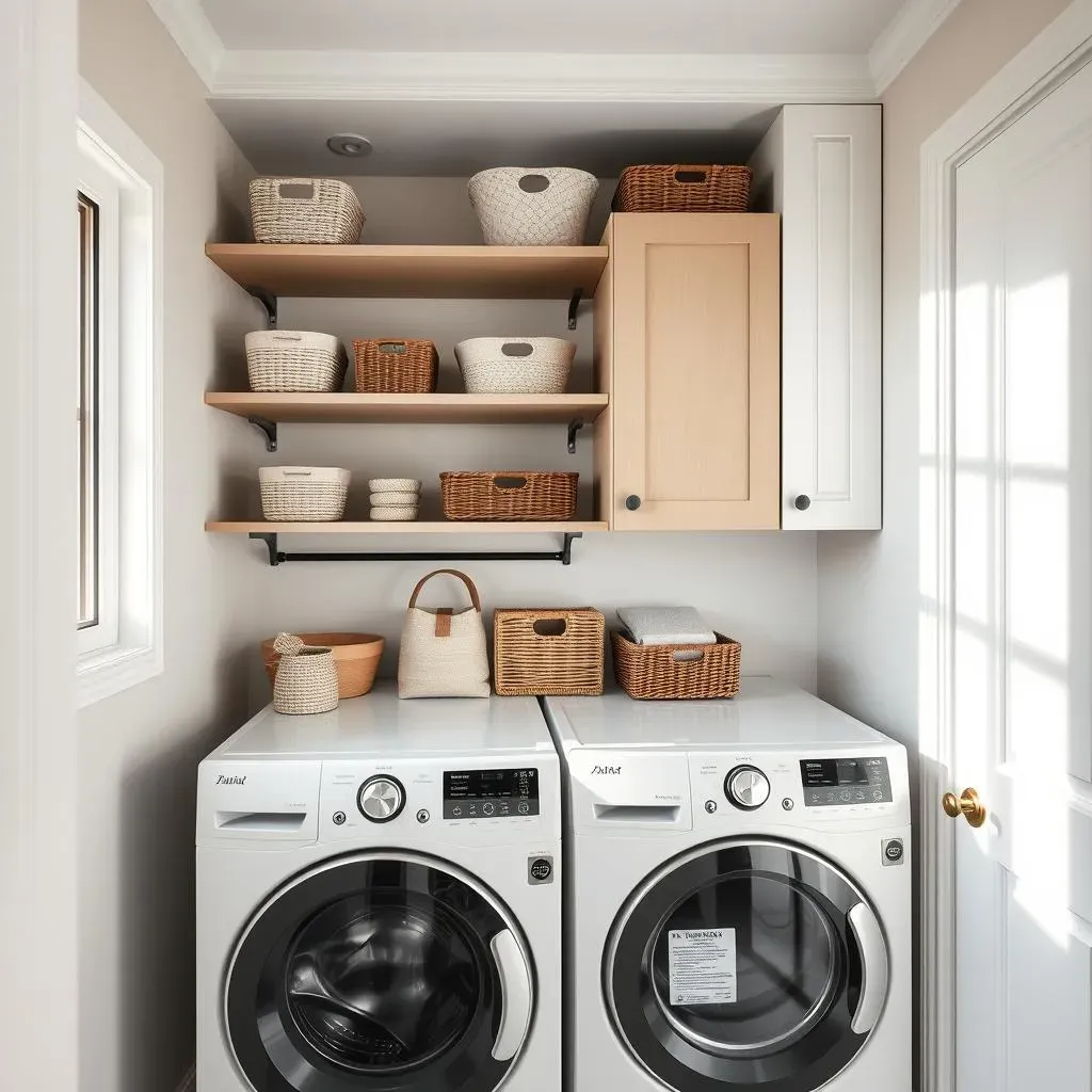 Smart Laundry Room Storage Ideas Above Washer and Dryer