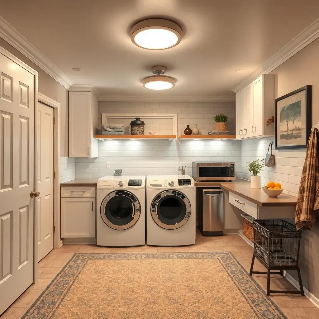Light it Up & Floor It: More Basement Laundry Room Decorating Ideas for a Fab Space