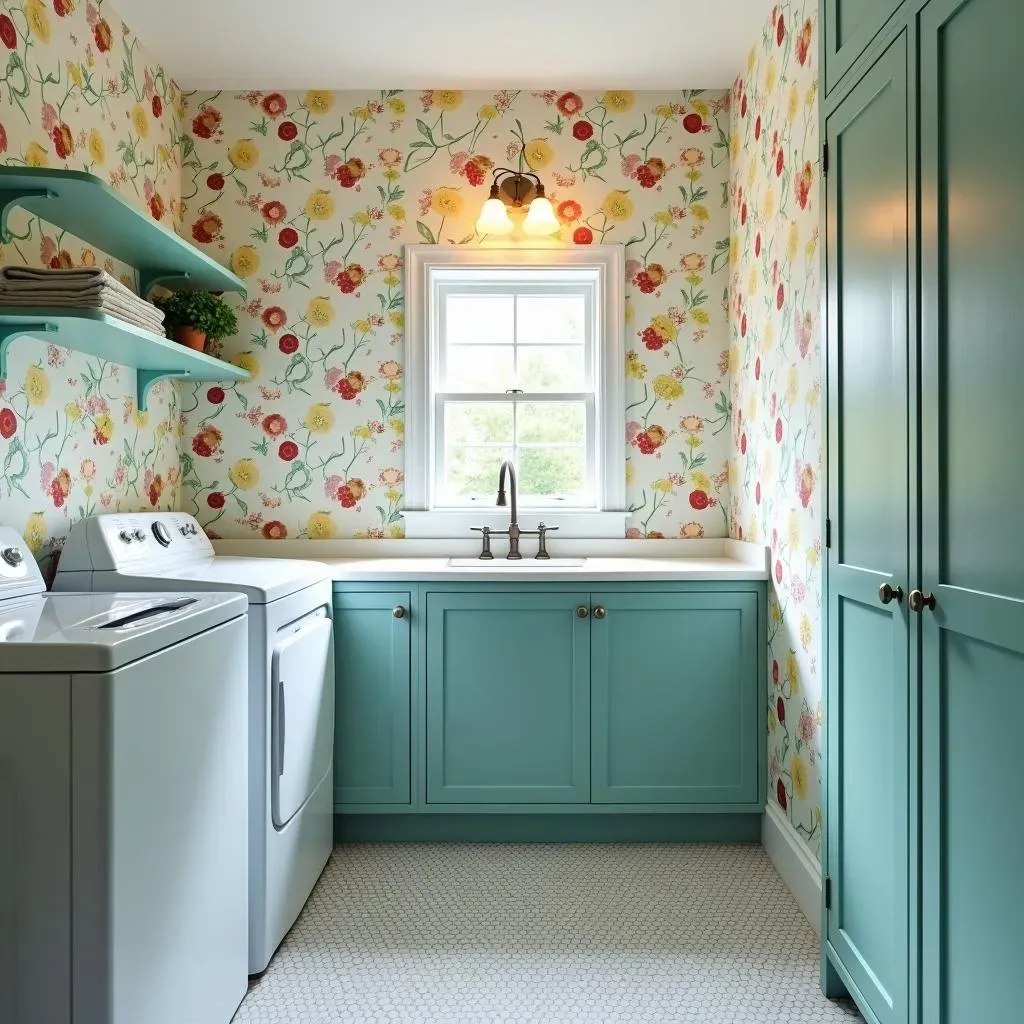 Making Laundry Room Ideas with Wallpaper Pop