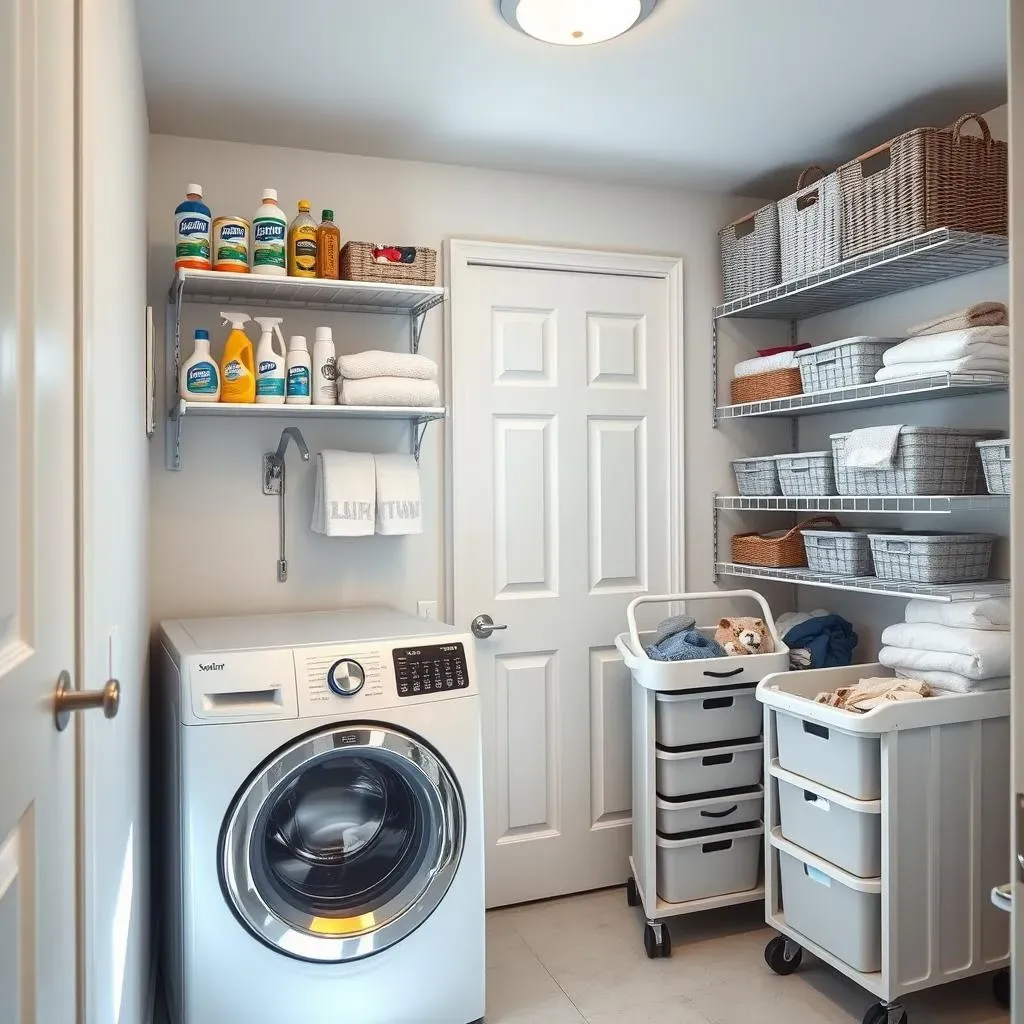 Maximize Space: Organization in Finished Basement Laundry Room Ideas