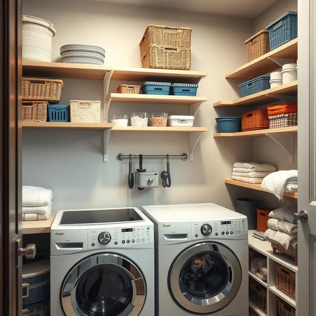 Maximizing Space with Open Shelving in Laundry Room