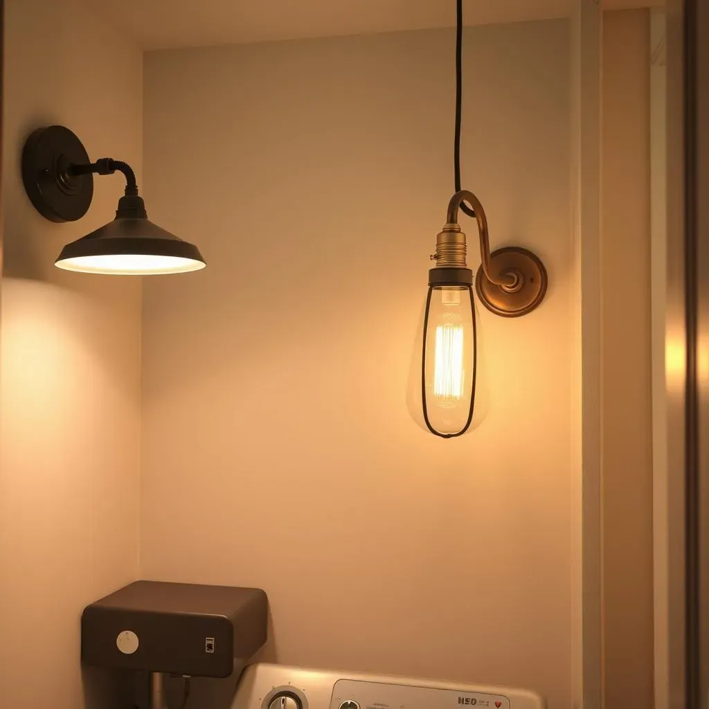 Mixing Old and New Utility Room Lighting Ideas