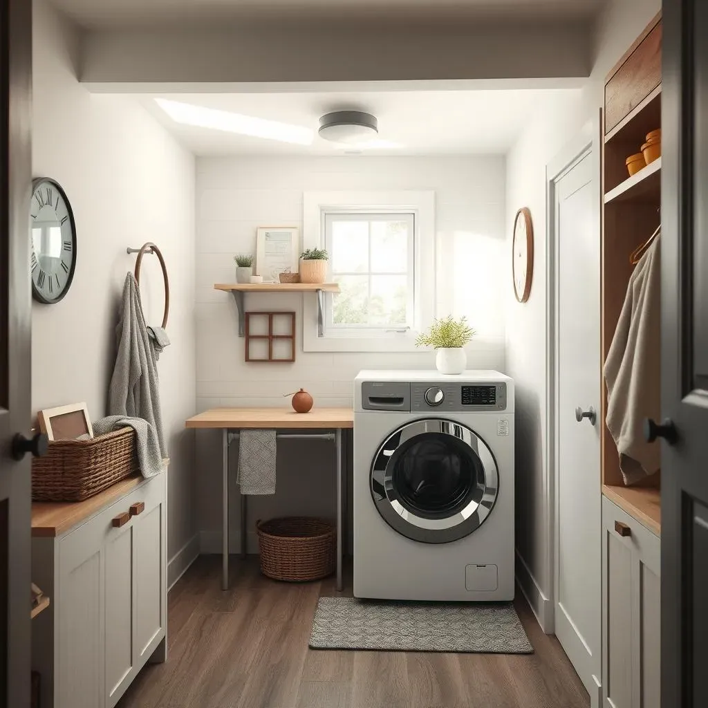 Multifunctional Small Laundry Room Ideas with Top Loading Washer