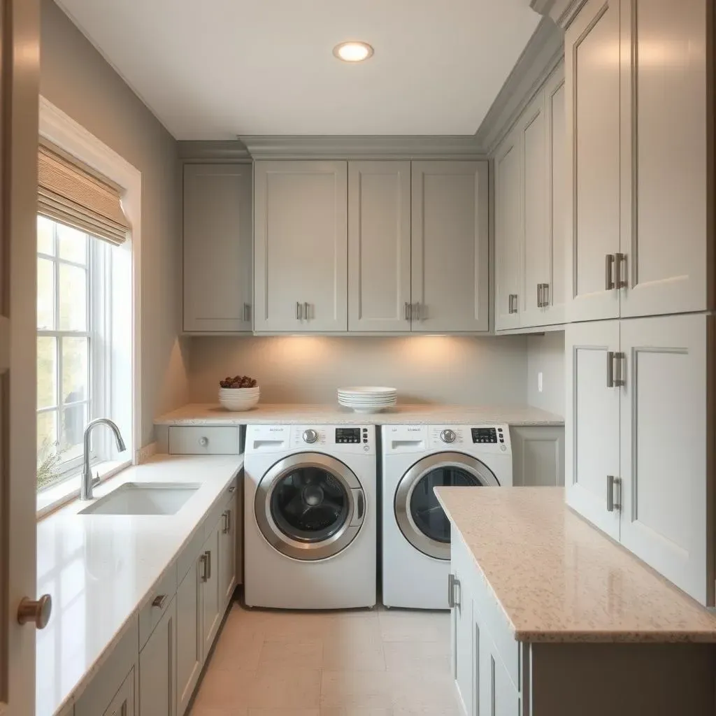 Neutral Best Laundry Room Cabinet Colors for a Calming Space