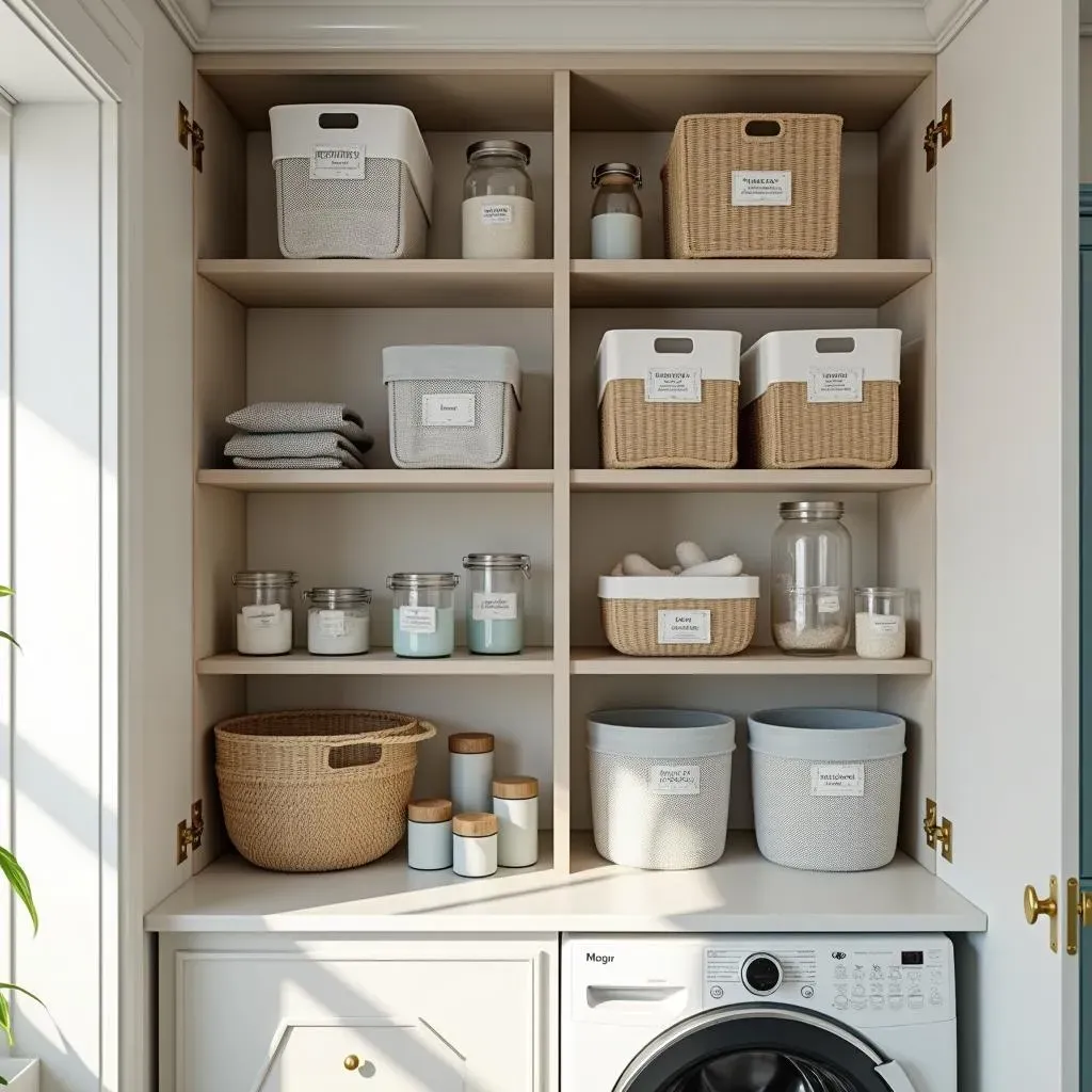 Organization Hacks for Open Laundry Room Cabinets: Keeping it Tidy