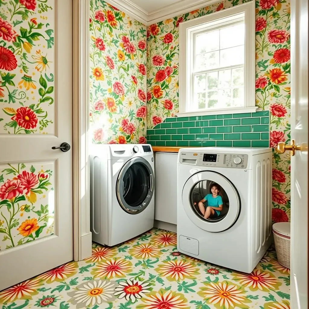 Pattern Play: Using Wallpaper and Tiles for a Fun Laundry Room Design