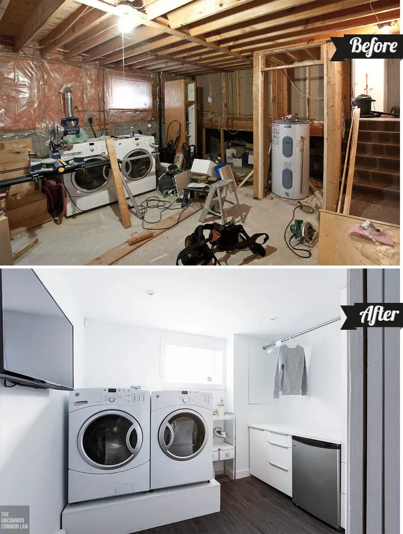 Planning Your Basement Laundry Room Ideas Before and After Project
