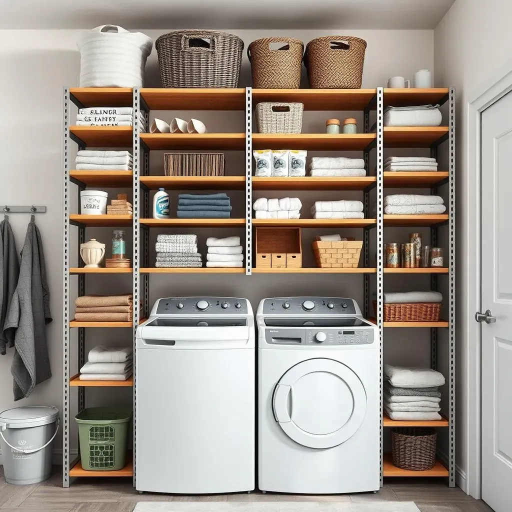 Planning Your Laundry Room Shelving Over Washer and Dryer