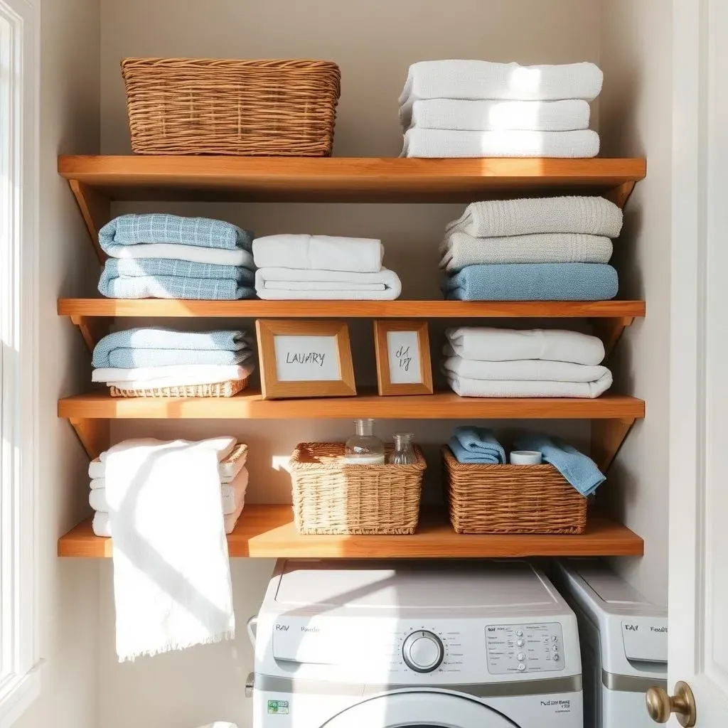 Practical and Pretty Laundry Room Shelf Decor Ideas