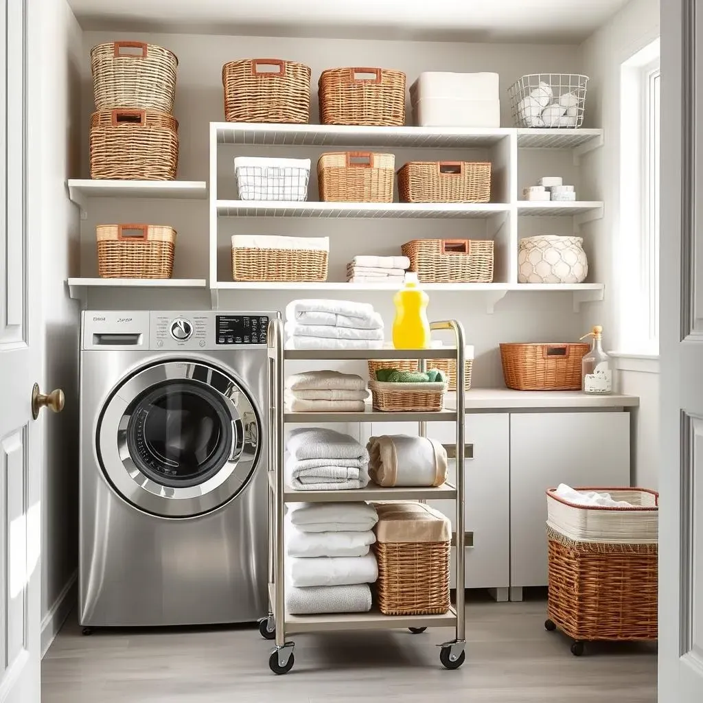 Rolling Carts and Baskets: Versatile Laundry Room Storage Ideas