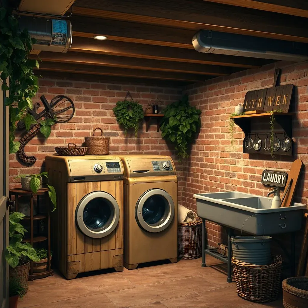 Ultimate Rustic Basement Laundry Room Designs