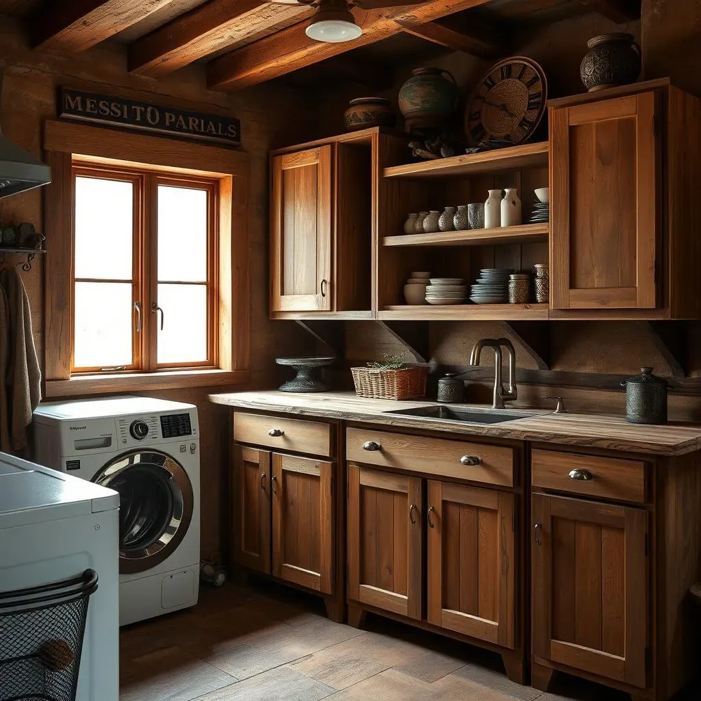 Amazing Rustic Laundry Room Cabinets