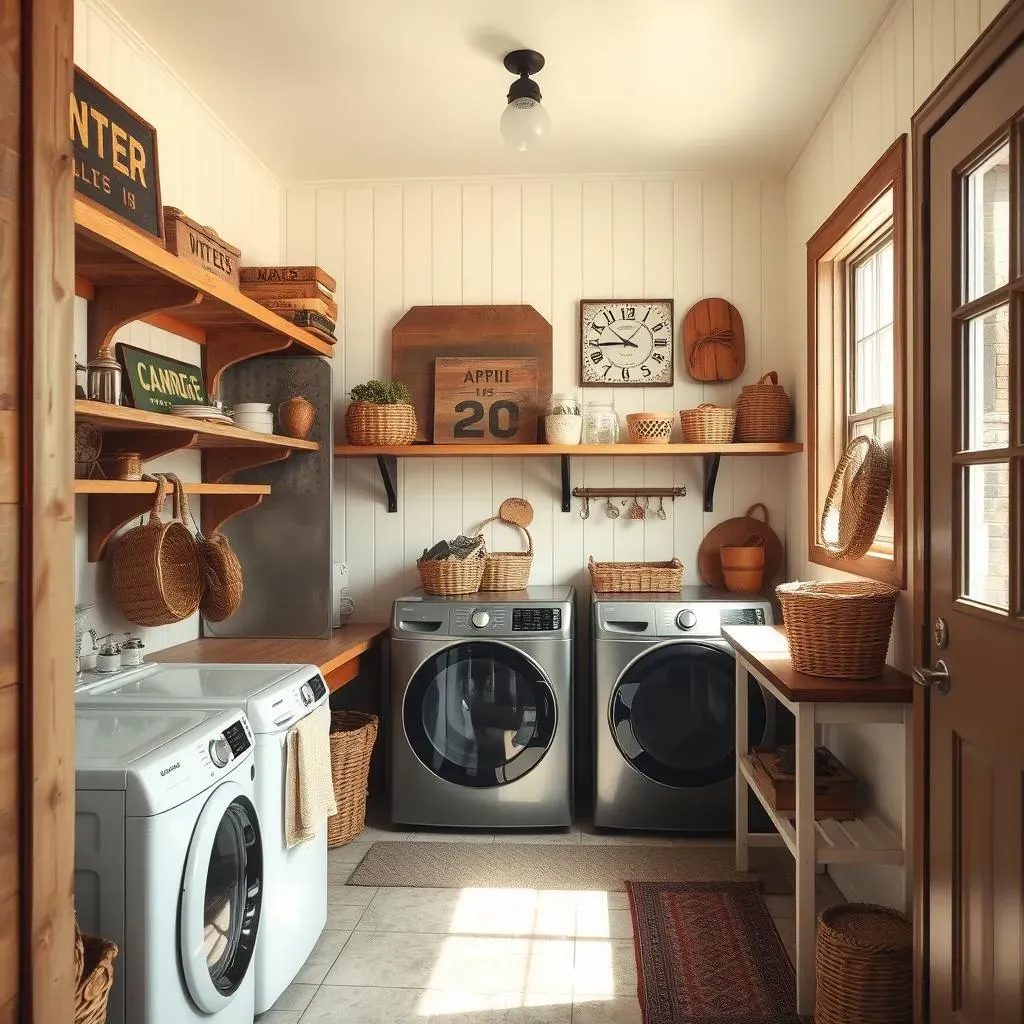 Ultimate Rustic Laundry Room Shelving Designs