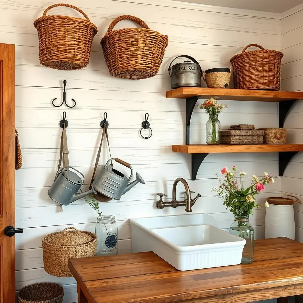 Amazing Rustic Laundry Room Wall Accents