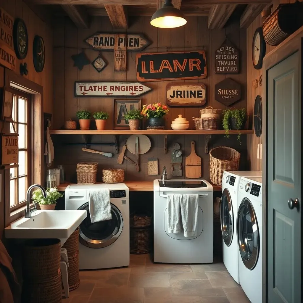 Amazing Rustic Laundry Room Wall Decor