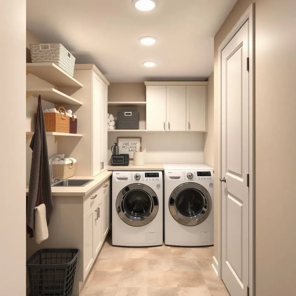 Amazing Small Basement Laundry Room Designs