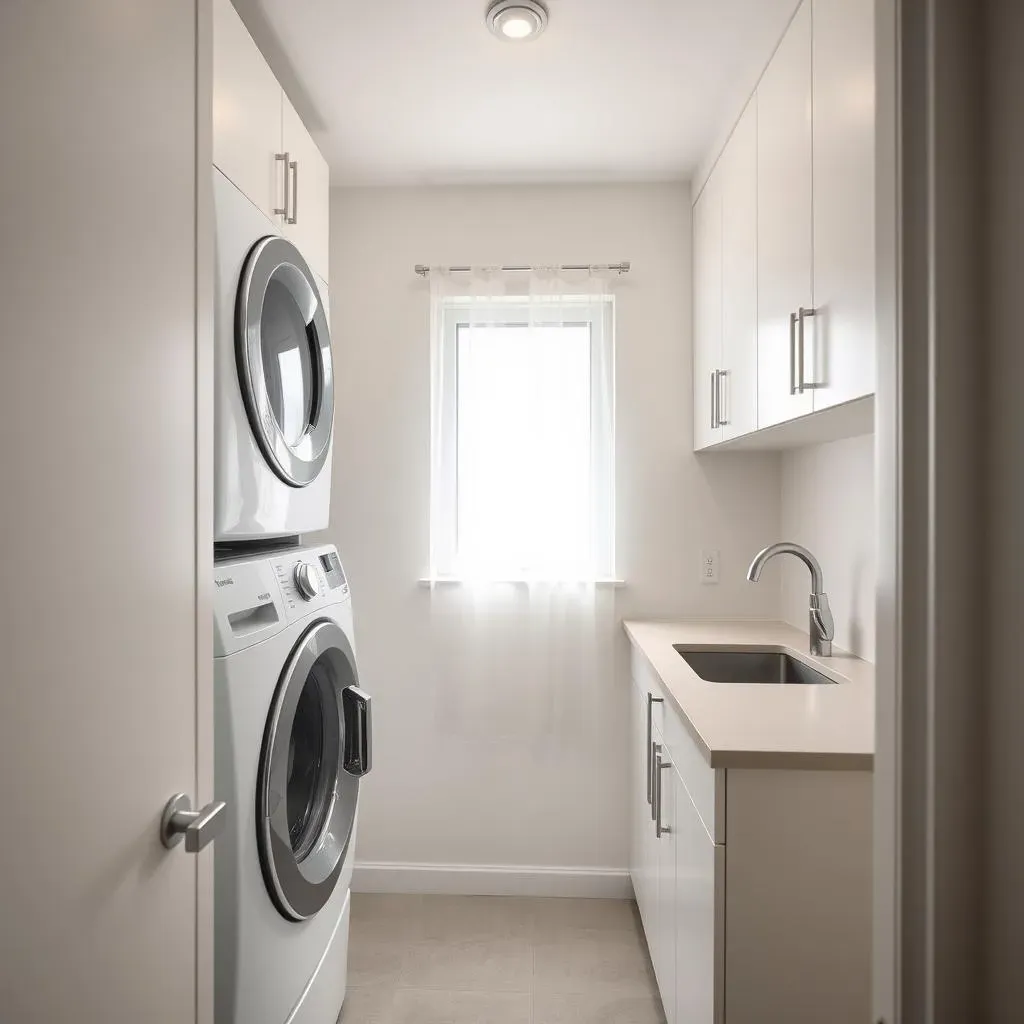 Amazing small laundry room ideas with stackable washer dryer